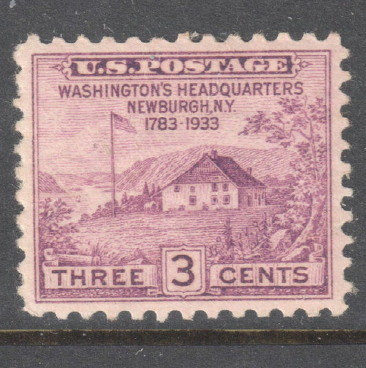 USA America 1933 3 Cent Violet 150th Anniversary of the Proclamation of Peace between U.S. and Great Britain Stamp - Perfin:10.5x11