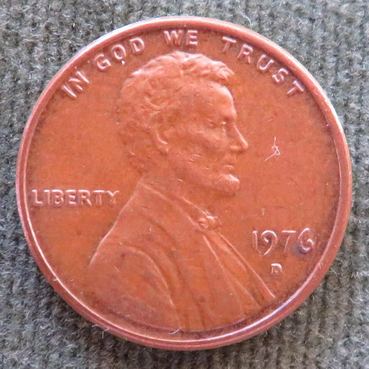 USA American 1976 D 1 Cent Lincoln Monument Coin - Circulated