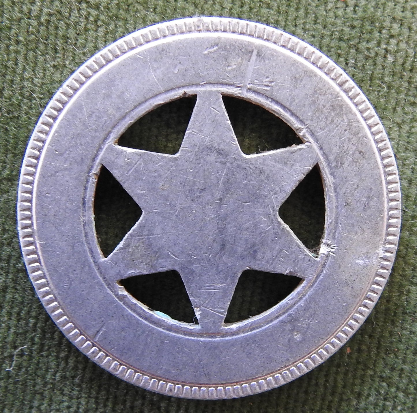 USA America 1905 Lewis & Clark Fair Aluminum Punch Star Token - By A. E. Sheppard