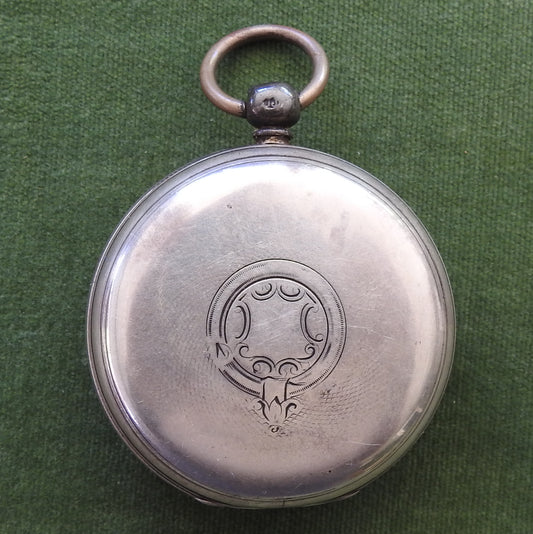 Unmarked 925 Open Face Key Wind & Set Silver Pocket Watch c1915