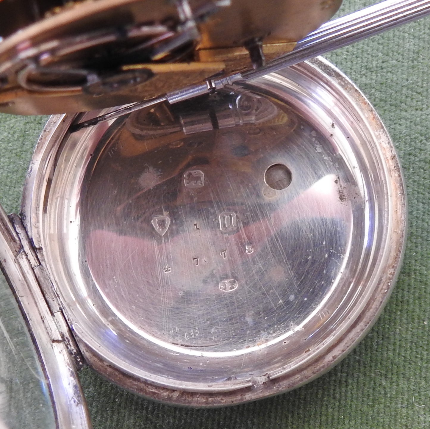 Unmarked 925 Open Face Key Wind & Set Silver Pocket Watch c1915