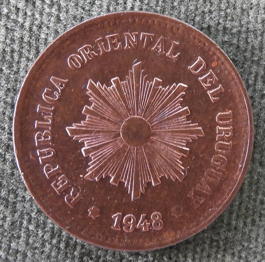 Uruguay 1948 S 5 Centesimos Coin - Circulated