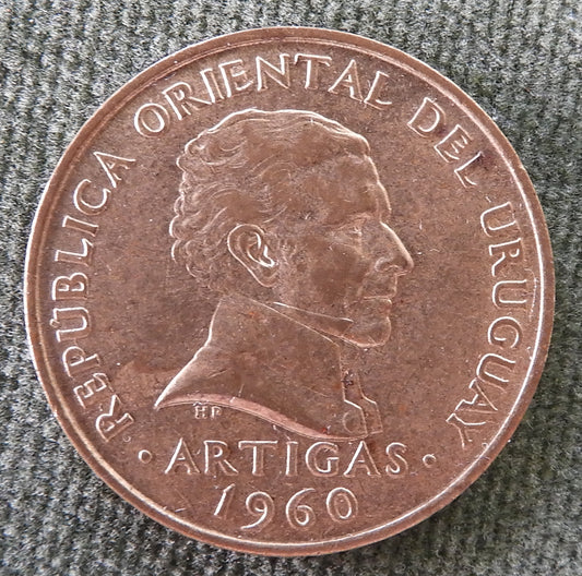 Uruguay 1960 10 Centesimos Coin - Circulated