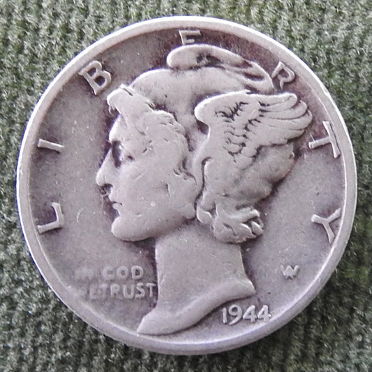 USA American 1944 Silver Winged Mercury Dime Coin