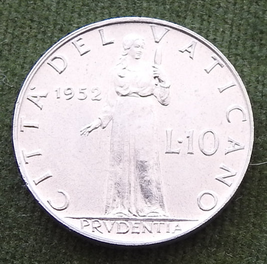 Vatican 1952 10 Lira Pius XII Vatican Coin