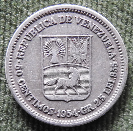 Venezuela 1954 50 Centimos Coin - VF