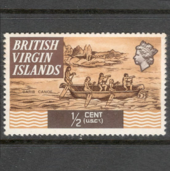 British Virgin Islands 1970 1/2 Cent Multicoloured Definitive Issues Ships Stamp - Perfin: 14.0