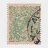 Australian 1916 1/2 Penny Green KGV King George V Stamp - Type 4 Large Multiple Watermark