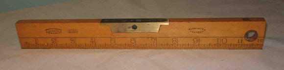 J Rabone & Sons boxwood ruler spirit level with imperial increments and brass fittings