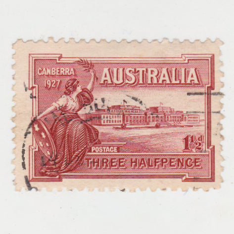 Australian 1927 1 1/2 Penny Stamp Opening of Parliament