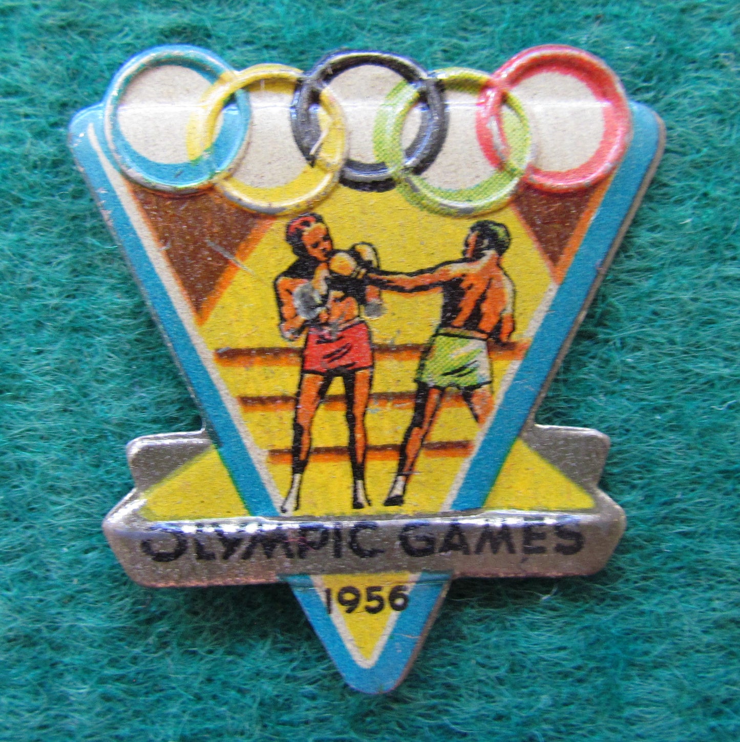 Australian Melbourne 1956 Olympic Games Boxing Tin Badge