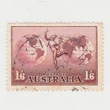 Australian 1934 1 Silling & 6 Pence Dull Purple Hermes Type 1