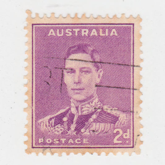 Australian 1941 2 Penny Bright Purple King George VI Stamp Type 2
