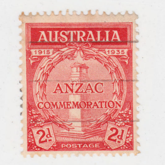 Australian 1935 2 Penny Scarlet Centograph Whithall Stamp