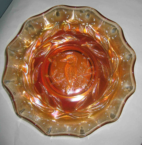 Marygold Carnival Glass Kookaburra Master Bowl c1930