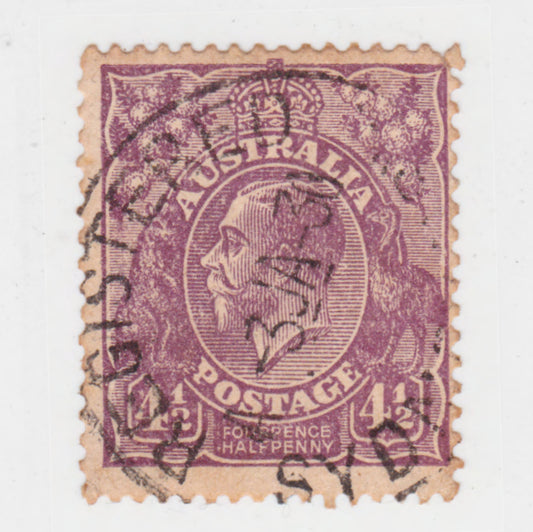 Australian 1926 4 1/2 Penny Violet King George V Stamp