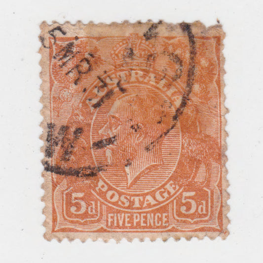 Australian 1930 5 Penny Brown King George V Stamp