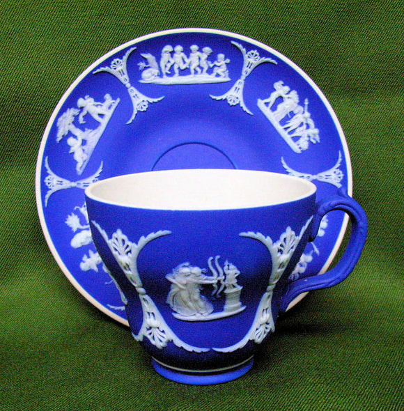 Wedgwood blue jasper cup & saucer