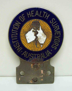 Institute of Health Surveyors enamel filled car badge