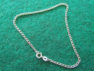 Silver 925 Flat Curb Link Bracelet Anklet With Jump Ring Clasp 2.02gms