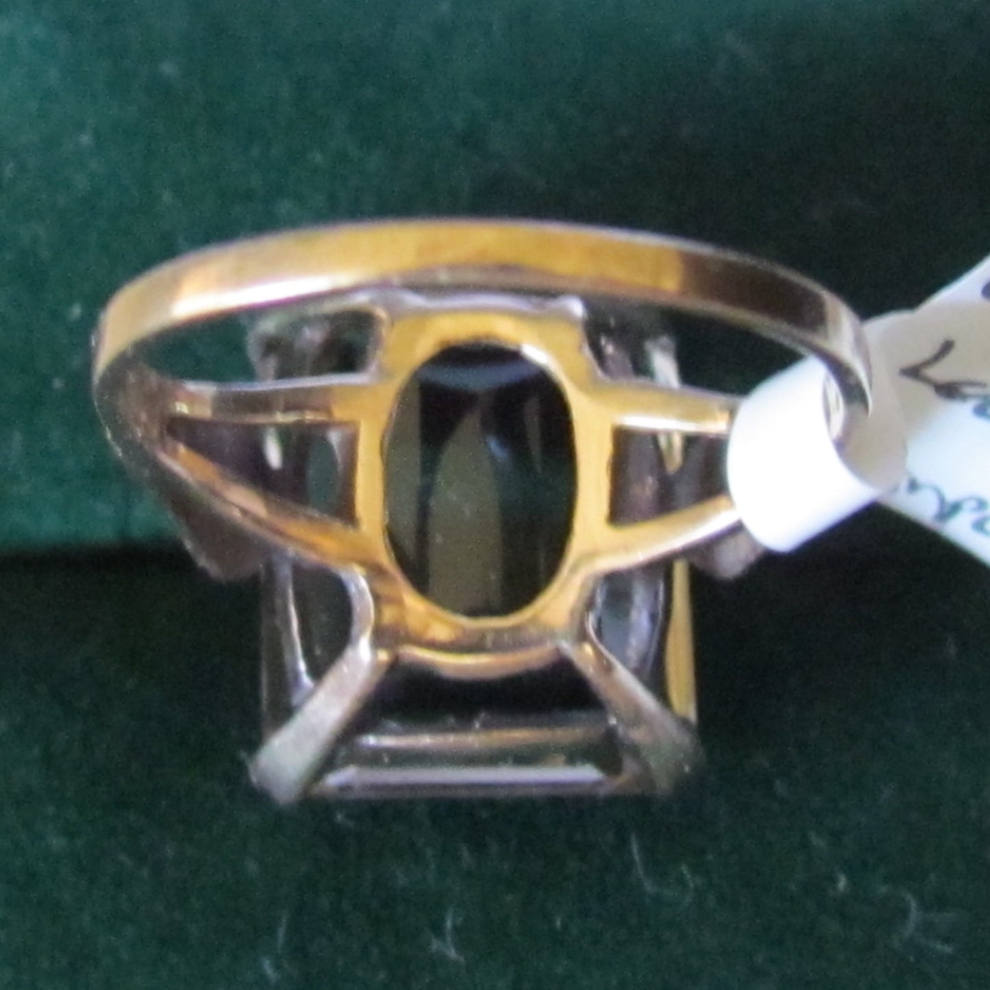 9ct Gold Champagne Citrine Baguette Cut Dress Ring 4.21 gms