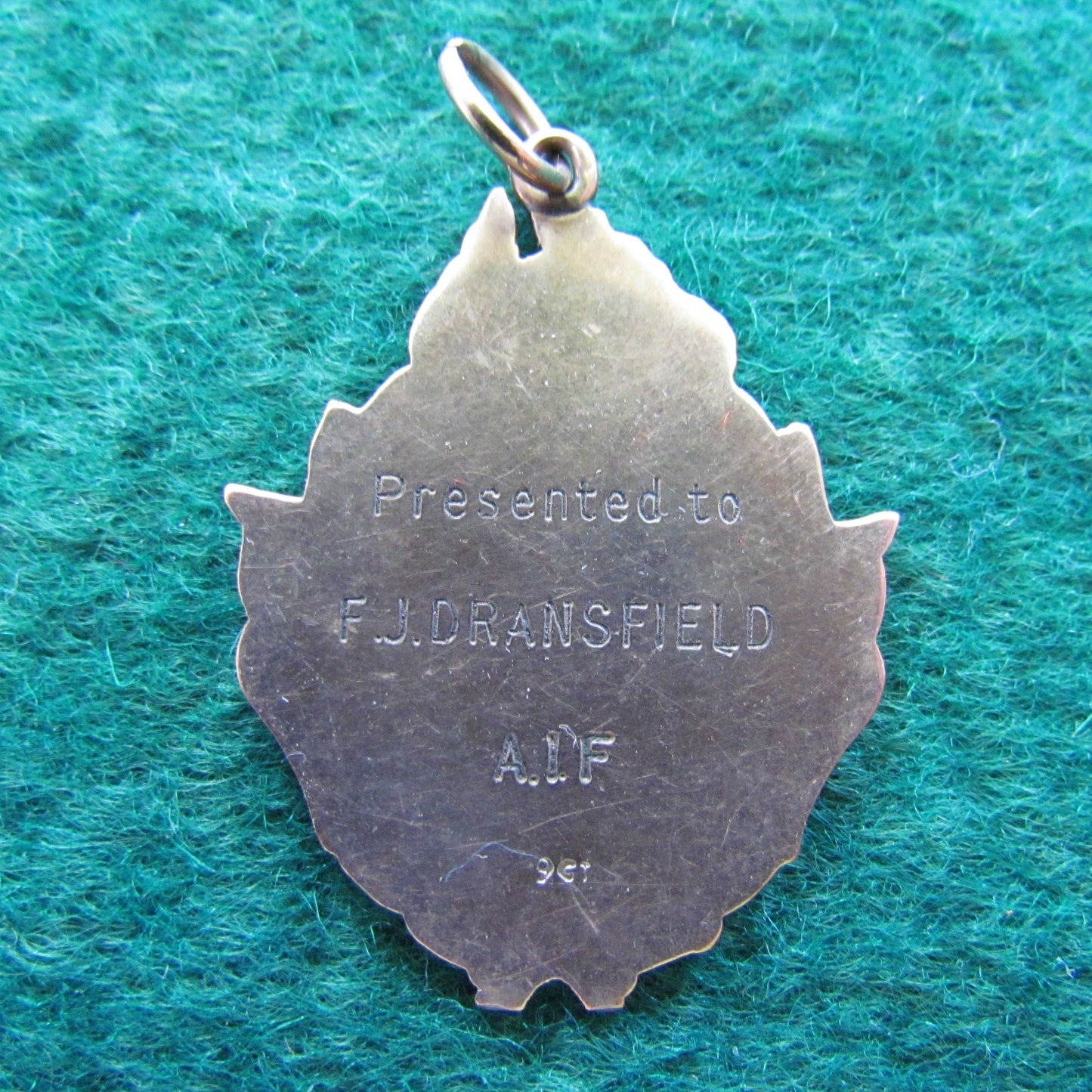 9ct Gold WWII AIF Fob 1939 - 1945