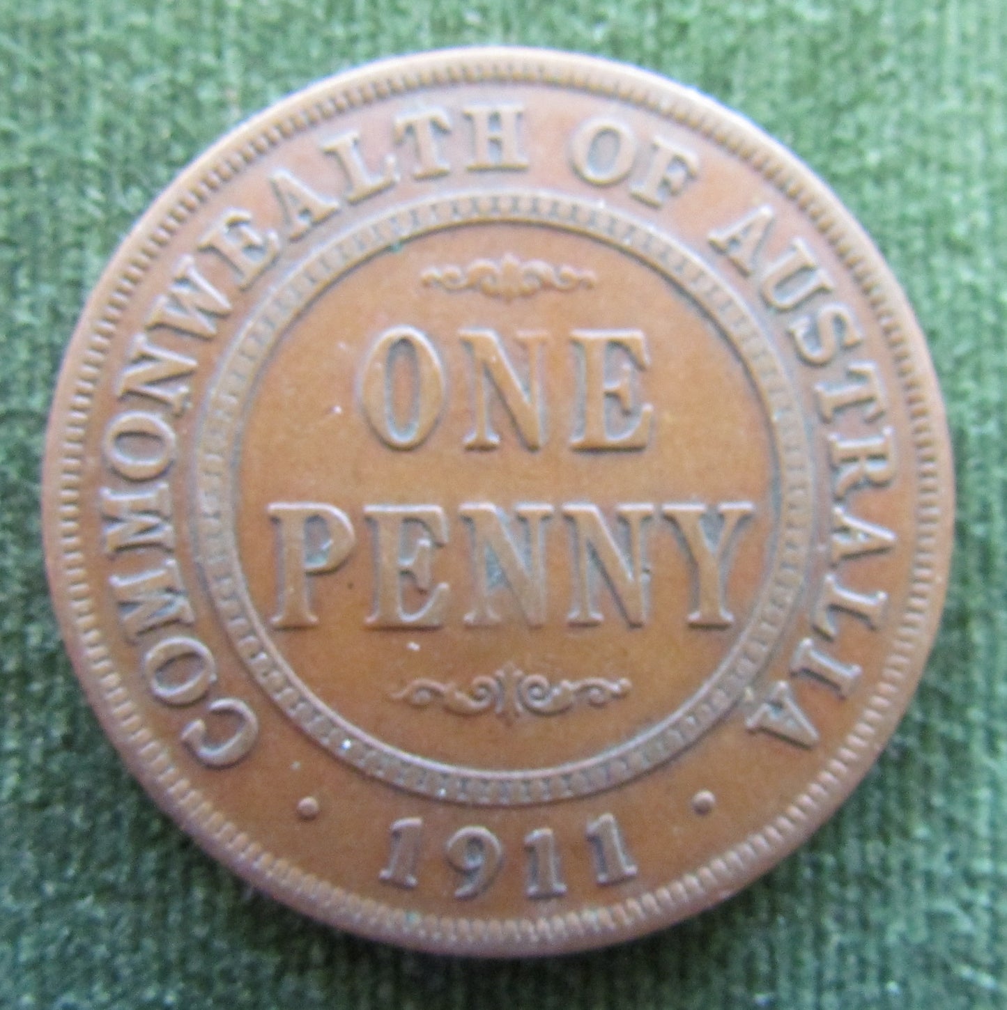Australian 1911 1d 1 Penny King George V Coin