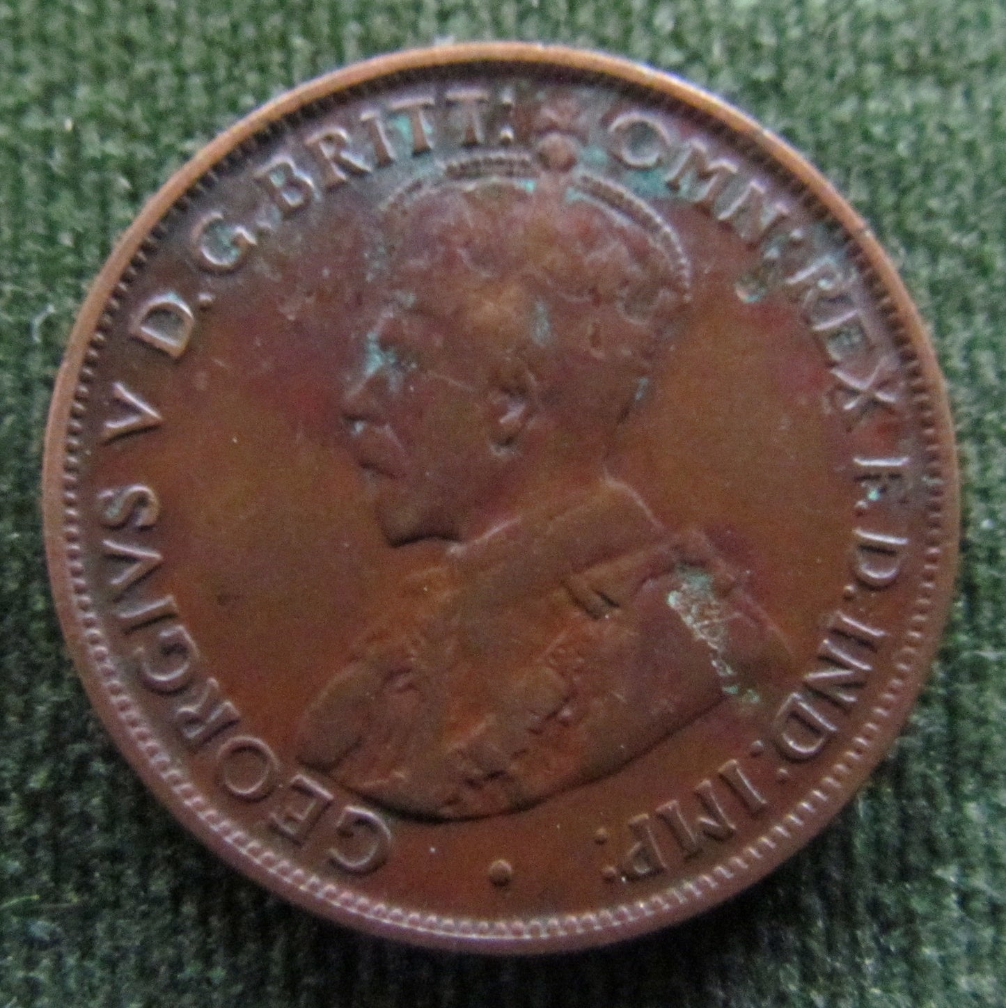 Australian 1913 1/2 Half Penny King George V Coin