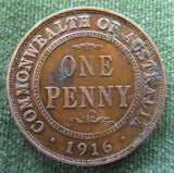 Australian 1916 1d 1 Penny King George V Coin