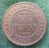 Australian 1917 1d 1 Penny King George V Coin