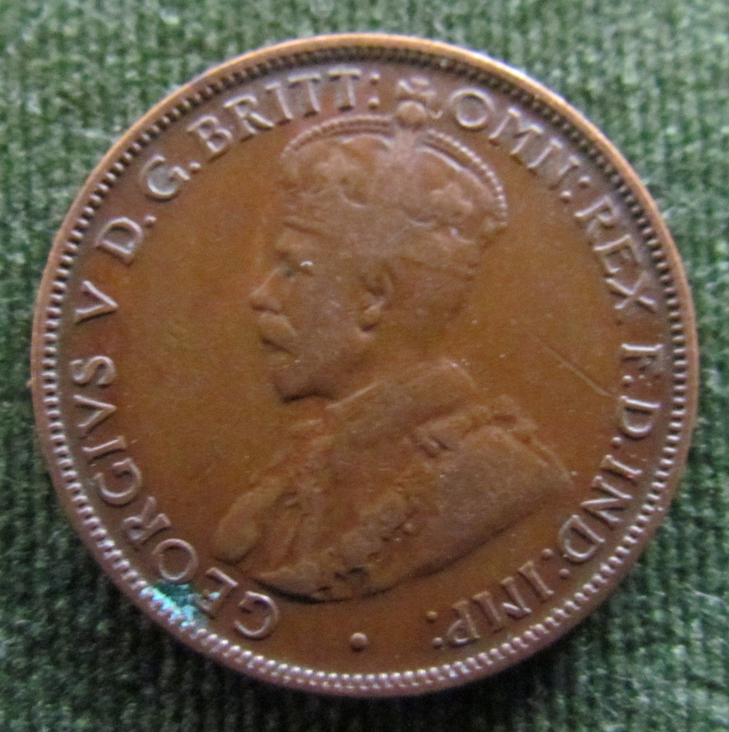 Australian 1917 1/2d Half Penny King George V Coin