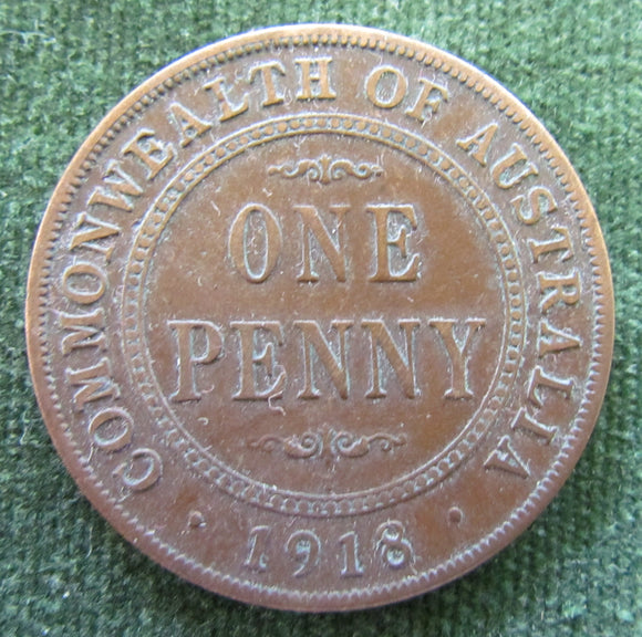 Australian 1918 1d 1 Penny King George V Coin