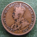 Australian 1919 1d 1 Penny Double Dot King George V Coin