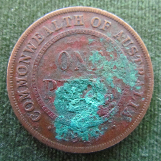 Australian 1919 1d 1 Penny King George V Coin - Variety Lamination Error