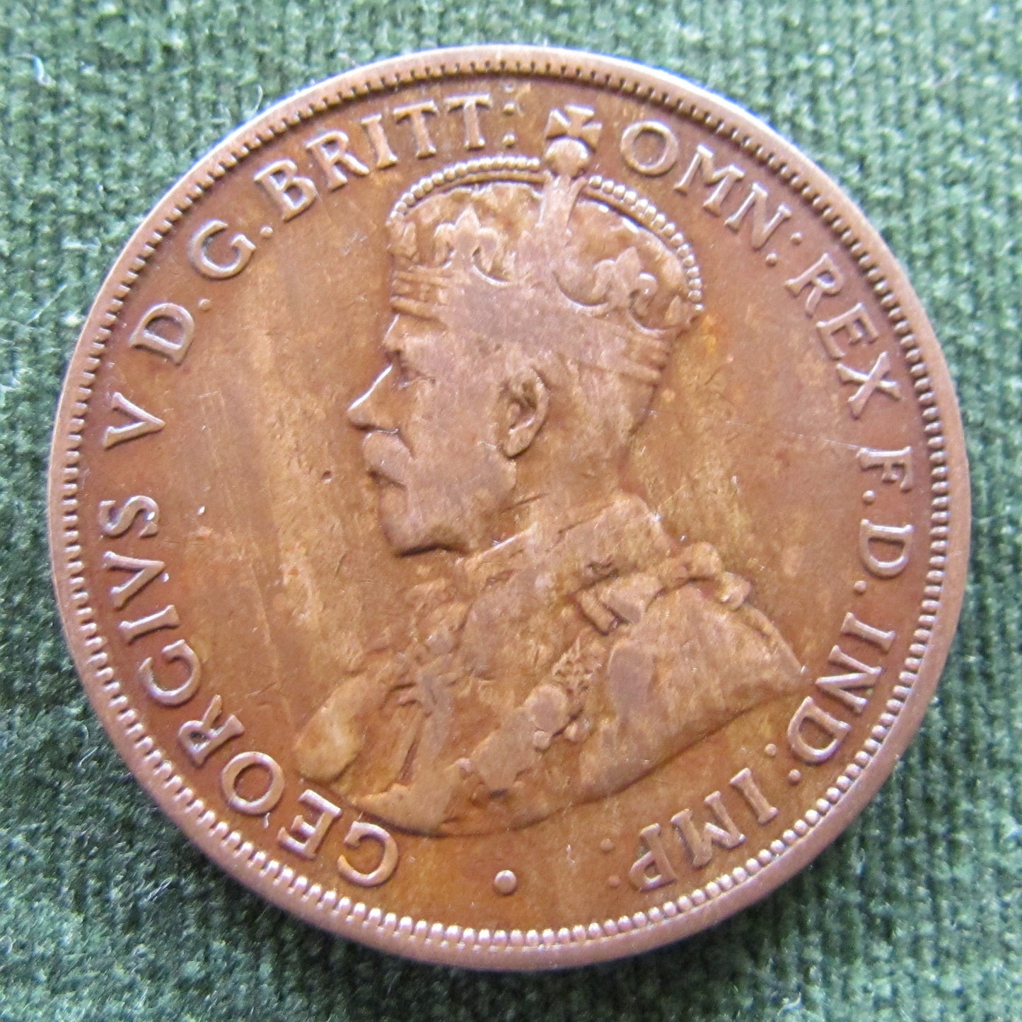 Australian 1919 1d 1 Penny King George V Coin - Variety Planchet Error