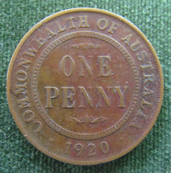 Australian 1920 1d 1 Penny King George V Coin
