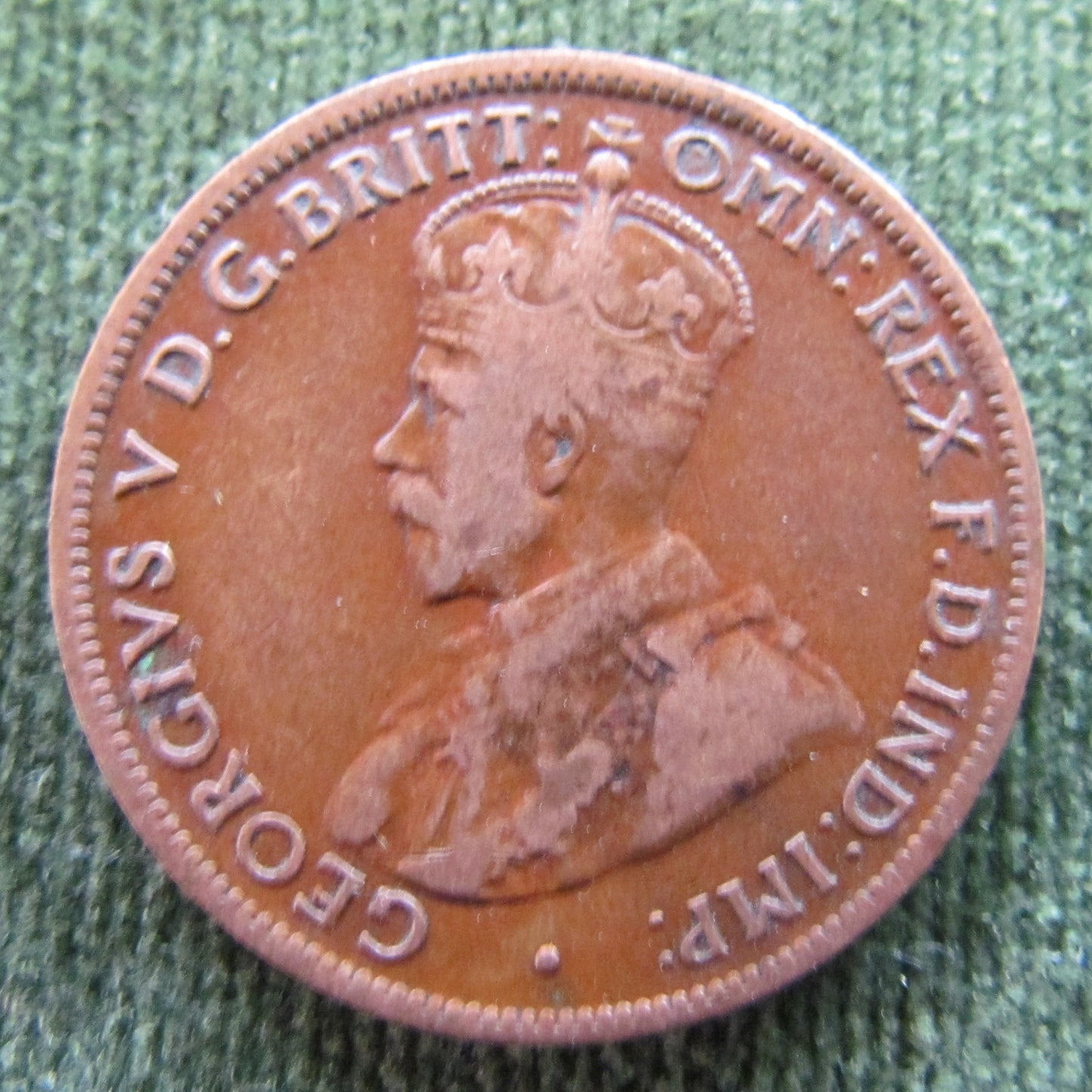 Australian 1920 1/2d Half Penny King George V Coin