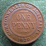 Australian 1920 1d 1 Penny Double Dot King George V Coin