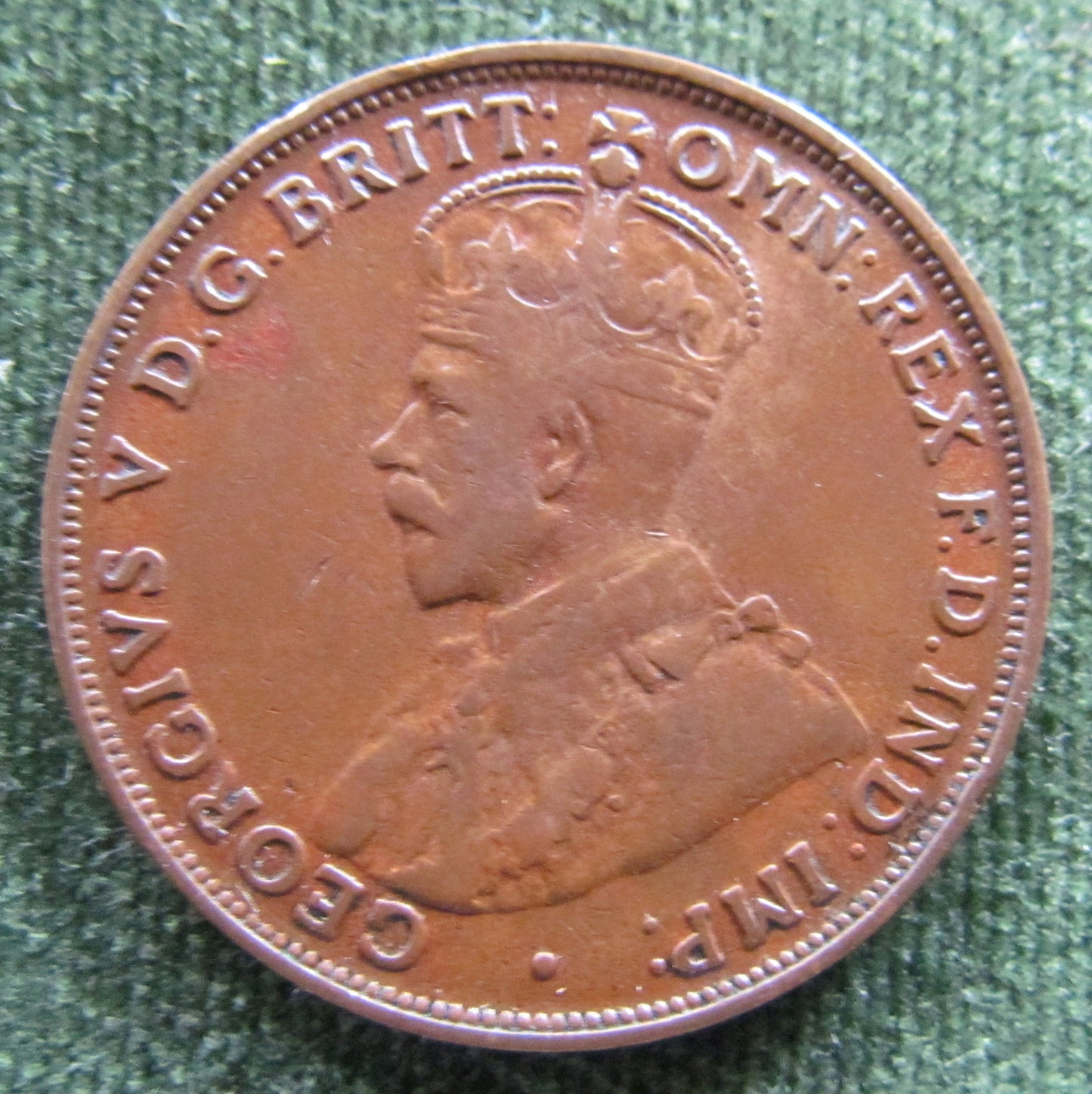 Australian 1920 1d 1 Penny Double Dot King George V Coin