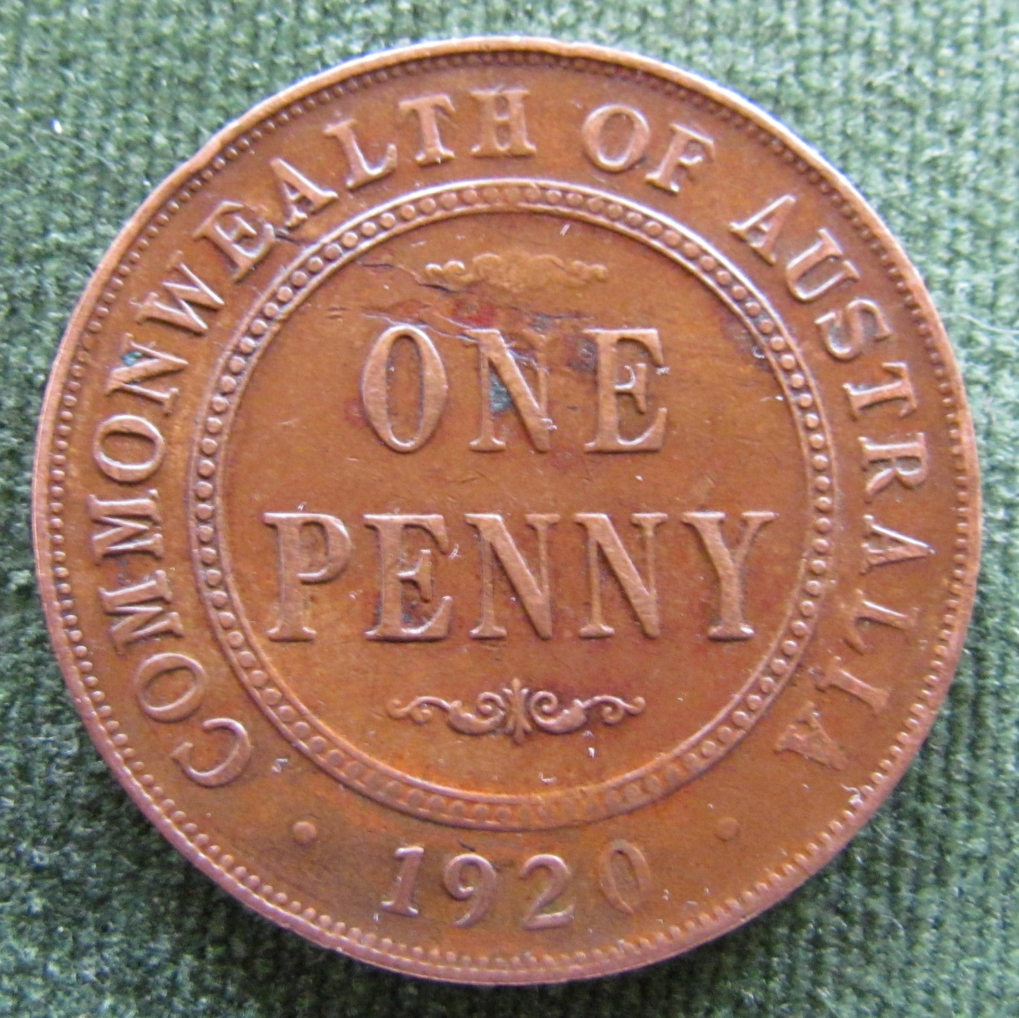 Australian 1920 1d 1 Penny King George V Coin - Variety Planchet Error