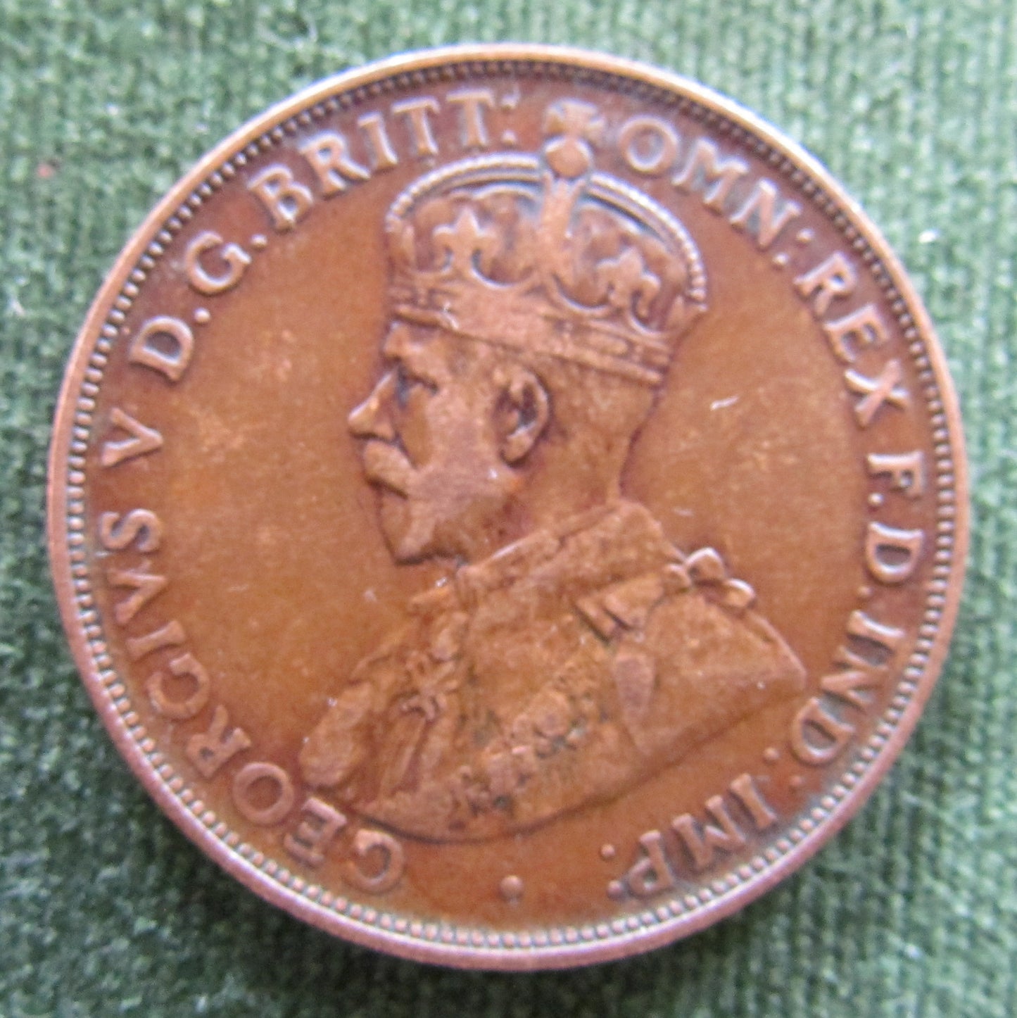 Australian 1920 1d 1 Penny King George V Coin - Variety Planchet Error