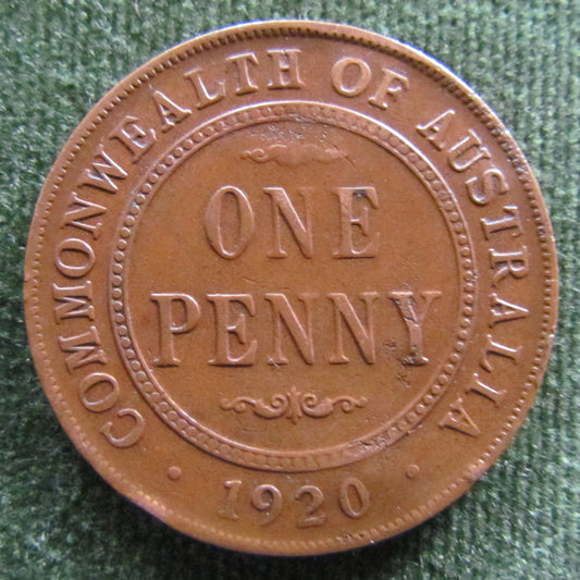 Australian 1920 1d 1 Penny King George V Coin - Variety Planchet Errors