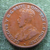 Australian 1921 1/2d Half Penny King George V Coin - Variety Detail Fadeout