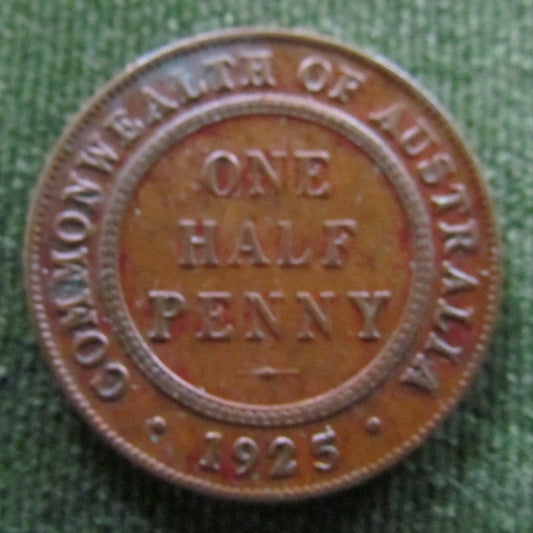 Australian 1925 1/2d Half Penny King George V Coin