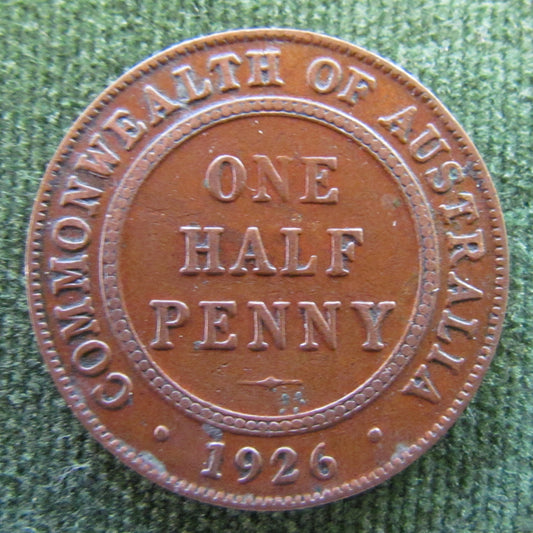 Australian 1926 1/2d Half Penny King George V Coin