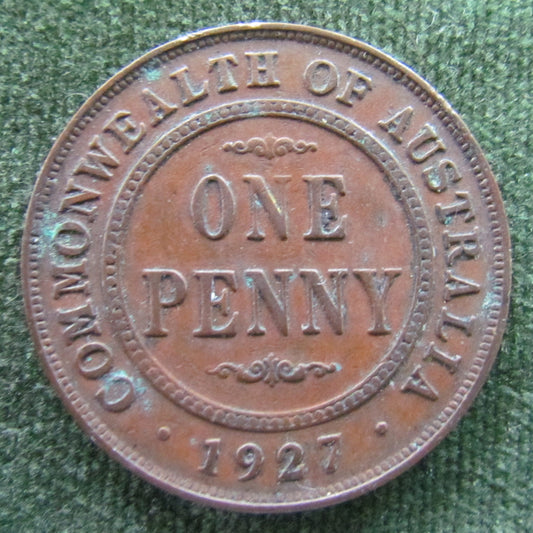 Australian 1927 1d 1 Penny King George V Coin