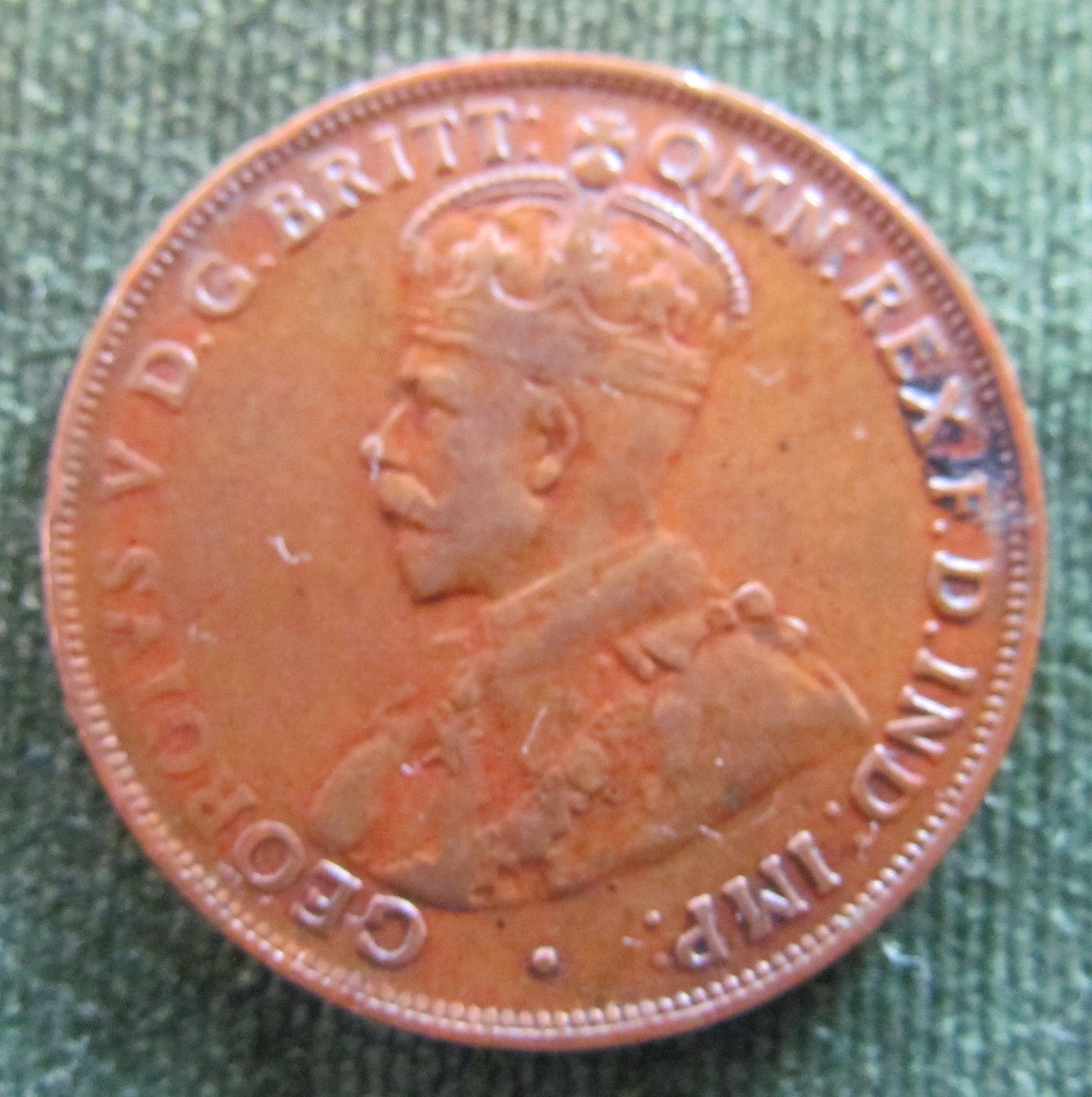 Australian 1927 1d 1 Penny King George V Coin - Variety Lettering Fadeout
