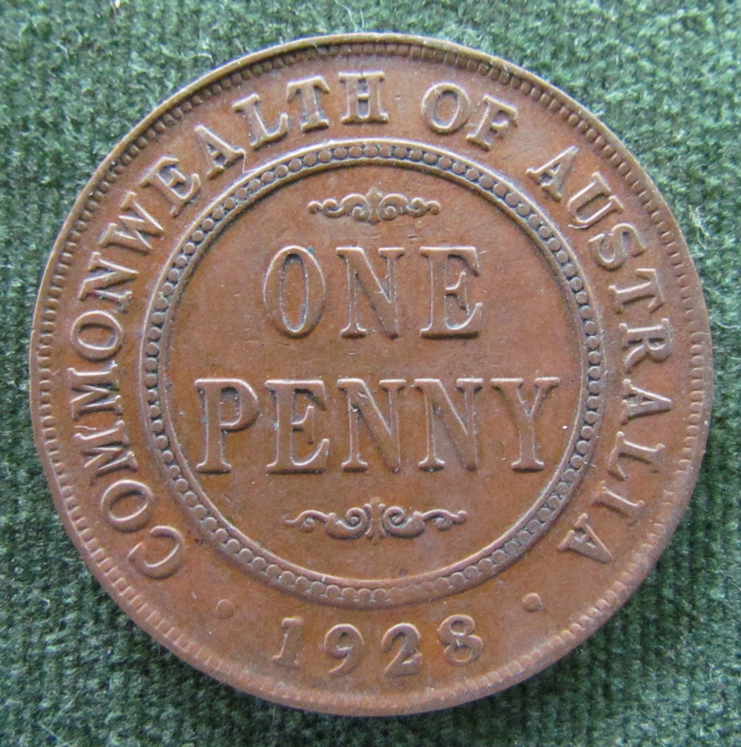 Australian 1928 1d 1 Penny King George V Coin