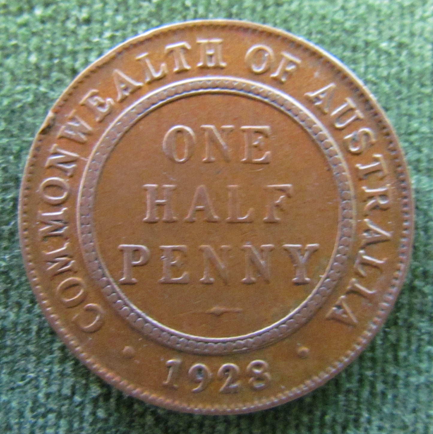 Australian 1928 1/2d Half Penny King George V Coin