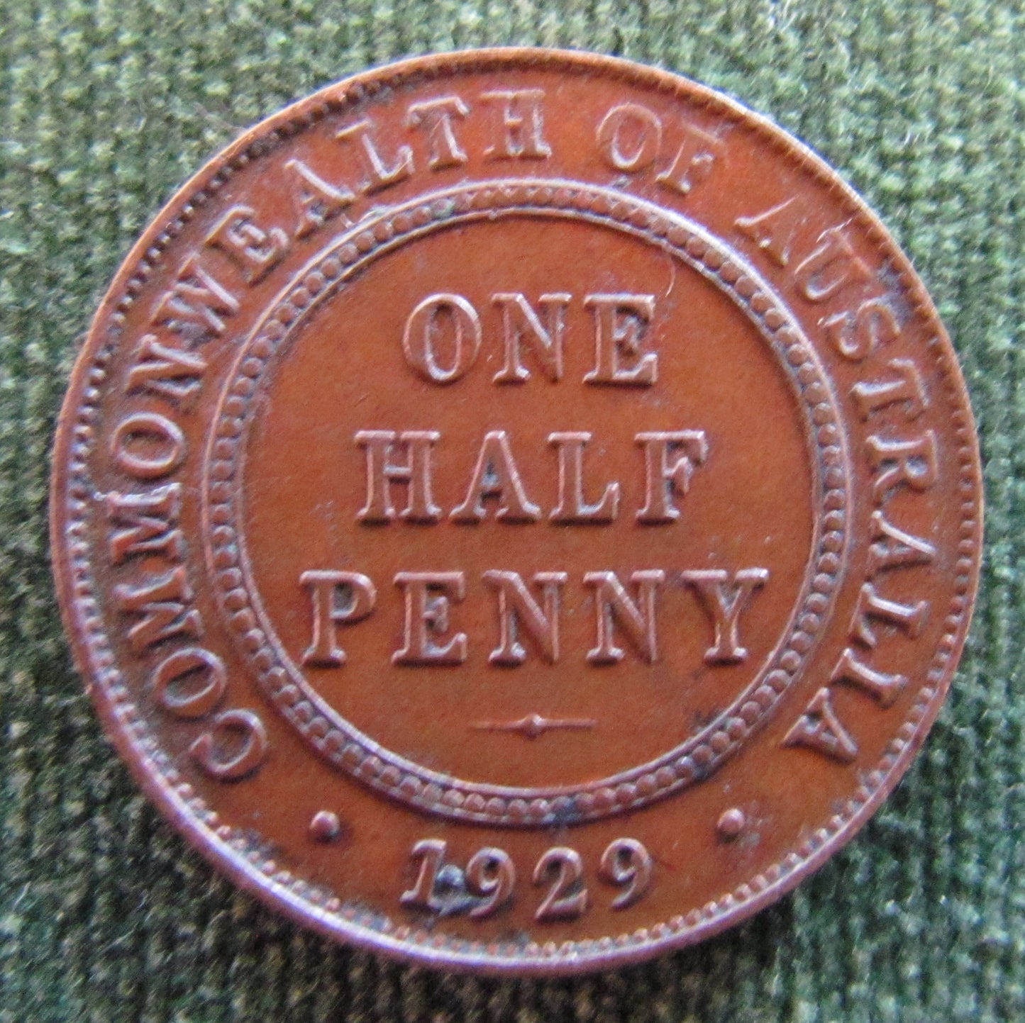 Australian 1929 1/2d Half Penny King George V Coin - Circulated